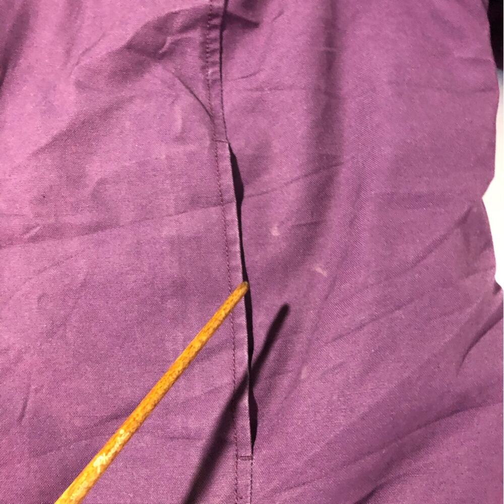 LL Bean womens plum purple quilted chore barn coat L corduroy trim 267097 lined - Picture 8 of 16